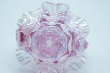 Load image into Gallery viewer, Fenton Iridescent Pink Ruffles Art Glass Basket with Handle | Handmade in USA