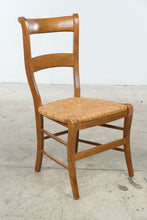 Load image into Gallery viewer, Ladder Back Wood Dining Chair with Woven Rush Seat