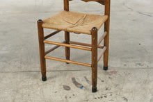 Load image into Gallery viewer, Vintage Wood Ladder Back Chair with Woven Rush Seat