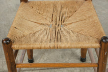 Load image into Gallery viewer, Vintage Wood Ladder Back Chair with Woven Rush Seat
