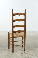 Load image into Gallery viewer, Vintage Wood Ladder Back Chair with Woven Rush Seat