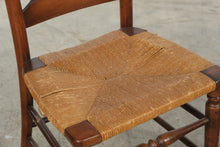 Load image into Gallery viewer, Set of 6 Traditional Ladder Back Dining Chairs with Woven Rush Seats