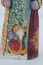 Load image into Gallery viewer, Russian Santa Ded Moroz Hand Painted Carved Wood Father Frost Figurine 10 Inch