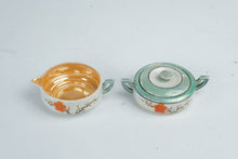 Load image into Gallery viewer, Vintage Japanese Lusterware Stackable Creamer and Sugar Bowl Floral Set