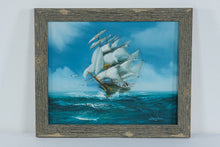 Load image into Gallery viewer, Jackson Original Oil Painting Clipper Ship Seascape Vintage 23 x 19