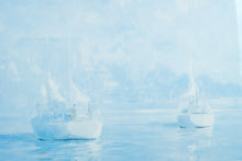 Load image into Gallery viewer, “Morning Mooring” by Ray Ellis – Framed Sailboat Print (32" x 40")