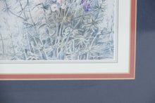 Load image into Gallery viewer, Set of 2 Framed Floral Prints by B.M. Cheesman – “Irises” & “Salvia” – 15" x 17" Gold Frame Wall Art