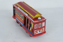 Load image into Gallery viewer, San Francisco Cable Car Pull Back Tin Toy Powell Hyde Street 6 Inch