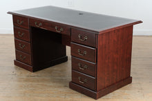 Load image into Gallery viewer, Sauder Executive Desk – Heritage Collection (Model 402159, 64” Wide, Mahogany Finish)