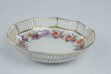 Load image into Gallery viewer, Schumann Bavaria Westwood Porcelain Floral Reticulated Bowl Gold Trim 9 Inch