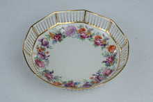 Load image into Gallery viewer, Schumann Bavaria Westwood Porcelain Floral Reticulated Bowl Gold Trim 9 Inch