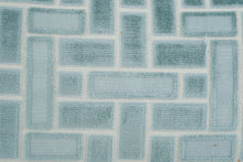 Load image into Gallery viewer, Aqua Blue Geometric Velvet Lumbar Throw Pillow 20 x 13 Modern Accent Cushion