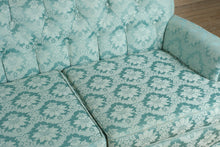 Load image into Gallery viewer, Vintage Seafoam Tufted Sofa by Nix Upholstery – Excellent Condition