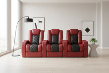 Load image into Gallery viewer, Seatcraft Leather Home Theater Reclining Seating Row with Lighting and Accessories