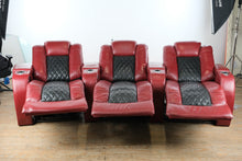 Load image into Gallery viewer, Seatcraft Leather Home Theater Reclining Seating Row with Lighting and Accessories