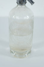 Load image into Gallery viewer, Antique Etched Glass Soda Siphon Bottle – Bellamy Bros Ltd. (London 1900 Award) – Grimsby, Louth, Skegness & Horncastle