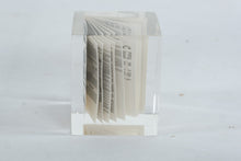 Load image into Gallery viewer, Yves Hentic Company Senetek PLC Prospectus Lucite Paperweight 1986 3 Inch