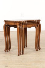 Load image into Gallery viewer, Set of 3 Nesting Tables with Leather Tops