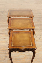 Load image into Gallery viewer, Set of 3 Nesting Tables with Leather Tops