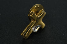 Load image into Gallery viewer, Set of 3 Gold-Tone Religious Tie Pins – Cross with Crystal, Praying Angel & Cherub Designs