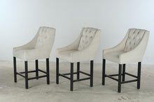 Load image into Gallery viewer, Set of 3 Tufted Upholstered Counter Height Bar Stools with Wingback Design - Online Only