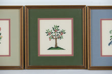 Load image into Gallery viewer, Set of 4 Framed Cross-Stitch Art Pieces β Pineapple, Floral Basket, Tree, and Bird