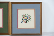 Load image into Gallery viewer, Set of 4 Framed Cross-Stitch Art Pieces β Pineapple, Floral Basket, Tree, and Bird