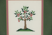 Load image into Gallery viewer, Set of 4 Framed Cross-Stitch Art Pieces β Pineapple, Floral Basket, Tree, and Bird