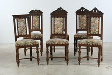 Load image into Gallery viewer, Set of 6 Italian Renaissance Revival Walnut Dining Chairs