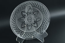 Load image into Gallery viewer, Set of 6 Cristal D’Arques-Durand Clear Cut Glass Luncheon Plates – 8” Star & Diamond Pattern – France