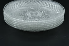 Load image into Gallery viewer, Set of 6 Cristal D’Arques-Durand Clear Cut Glass Luncheon Plates – 8” Star & Diamond Pattern – France