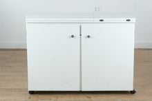 Load image into Gallery viewer, Fold Out Sewing Cabinet Craft Table with Storage Bins and Adjustable Lift Platform