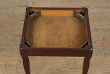 Load image into Gallery viewer, Vintage Wood Vanity Bench / Stool – Red Vinyl Seat