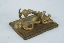 Load image into Gallery viewer, Vintage Brass Erotic Kama Sutra Figurine Couple Sculpture India