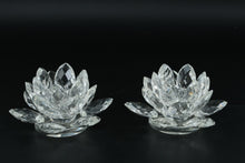 Load image into Gallery viewer, Godinger Shannon Crystal Lotus Candle Holders – Set of 2 in Original Box