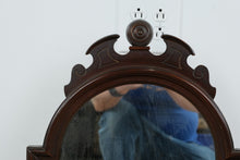 Load image into Gallery viewer, Mahogany Shaving Mirror with Sculpted Crest and Shelf Base
