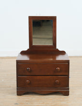 Load image into Gallery viewer, Wood Shaving Mirror Chest with Two Drawers and Fixed Mirror