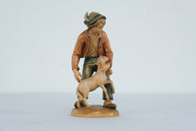 Load image into Gallery viewer, Vintage 1984 Oberammergau Germany Hand Carved Wood Shepherd Boy with Lamb Figurine