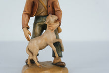 Load image into Gallery viewer, Vintage 1984 Oberammergau Germany Hand Carved Wood Shepherd Boy with Lamb Figurine