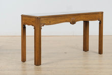 Load image into Gallery viewer, Shell Cliff Oak Console Table with Glass Panels
