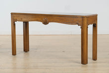 Load image into Gallery viewer, Shell Cliff Oak Console Table with Glass Panels