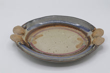Load image into Gallery viewer, Signed Studio Pottery Oval Platter Scallop Shell Handles 12 Inch Stoneware