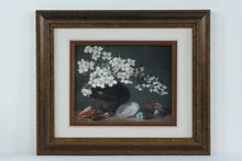 Load image into Gallery viewer, Still Life Floral Seashell Print Signed M Avrits Framed Beach Cottage Wall Art 24x20