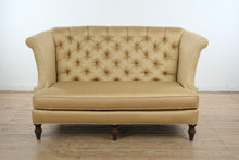 Load image into Gallery viewer, Sherrill Furniture High-Back Tufted Upholstered Sofa in Golden Herringbone