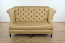 Load image into Gallery viewer, Sherrill Furniture High-Back Tufted Upholstered Sofa in Golden Herringbone