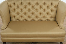 Load image into Gallery viewer, Sherrill Furniture High-Back Tufted Upholstered Sofa in Golden Herringbone