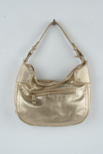 Load image into Gallery viewer, Cole Haan Metallic Gold Leather Hobo Shoulder Bag Small