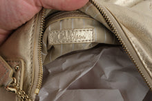 Load image into Gallery viewer, Cole Haan Metallic Gold Leather Hobo Shoulder Bag Small