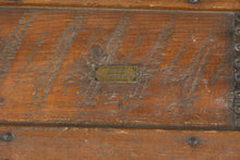 Load image into Gallery viewer, Antique Sewell Ship’s Steamer Trunk with Iron Strapping