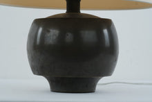 Load image into Gallery viewer, Four Hands Kragen Table Lamp Black Ceramic Ivory Linen Shade Modern Designer